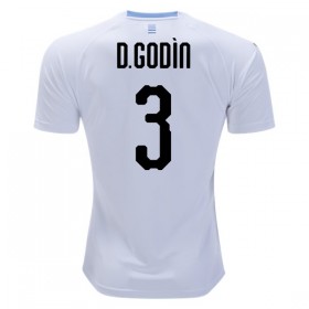 Camisolas de Futebol Uruguai D.Godin 3 Equipamento Alternativa Copa do Mundo 2018 Manga Curta